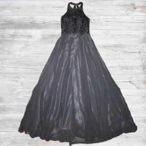 PROM GIRL - Gray Beaded Formal Dress